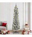 vidaXL Artificial Christmas Tree with 300 LEDs with Stand White 240 cm — Model: with LEDs &black balls