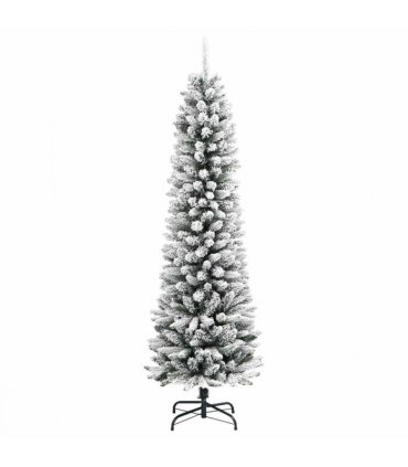 vidaXL Artificial Christmas Tree with 300 LEDs with Stand White 240 cm — Model: with LEDs &black balls