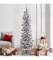 vidaXL Artificial Christmas Tree with 300 LEDs with Stand White 210 cm — Model: with LEDs &lilac balls