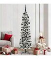 vidaXL Artificial Christmas Tree with 300 LEDs with Stand White 210 cm — Model: with LEDs &black balls