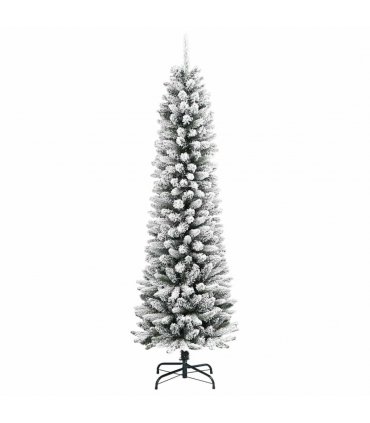 vidaXL Artificial Christmas Tree with 300 LEDs with Stand White 210 cm — Model: with LEDs &black balls