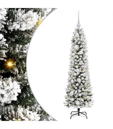 vidaXL Artificial Christmas Tree with 150 LEDs with Stand White 120 cm — Model: with LEDs &white balls