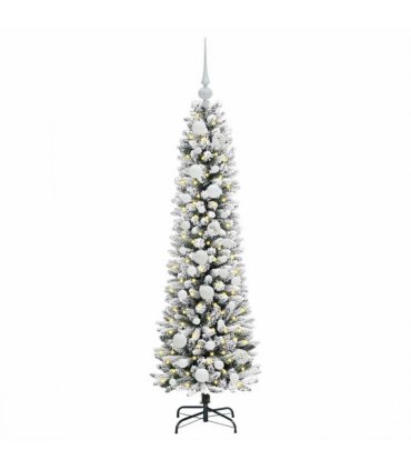 vidaXL Artificial Christmas Tree with 150 LEDs with Stand White 120 cm — Model: with LEDs &white balls