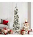 vidaXL Artificial Christmas Tree with 300 LEDs with Stand White 180 cm — Model: with LEDs&white/grey balls