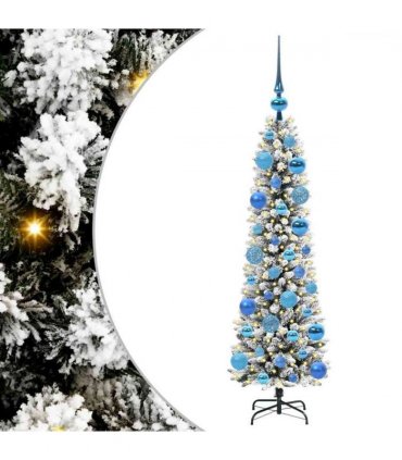 vidaXL Artificial Christmas Tree with 150 LEDs with Stand White 120 cm — Model: with LEDs &blue balls