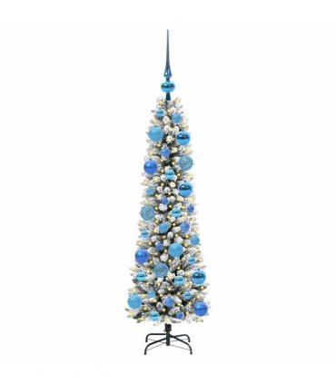 vidaXL Artificial Christmas Tree with 150 LEDs with Stand White 120 cm — Model: with LEDs &blue balls