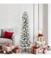 vidaXL Artificial Christmas Tree with 300 LEDs with Stand White 180 cm — Model: with LEDs &silver balls