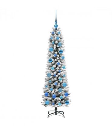 vidaXL Artificial Christmas Tree with 150 LEDs with Stand White 150 cm — Model: with LEDs &blue balls