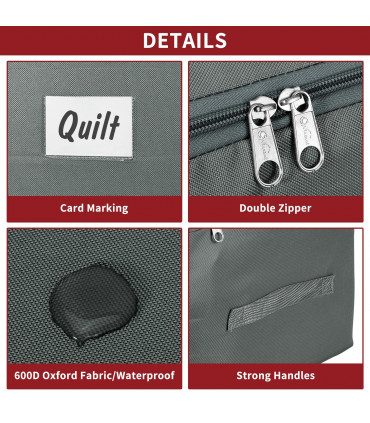 1pk Storage Bags Organiser 105L Capacity Underbed Moving Bag - Dark Grey