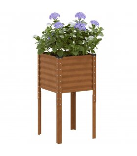 vidaXL Garden Planter 45x45x88 cm Weathering Steel — Colour: weathering steel/brown, Size: 45 x 45 x 88 cm