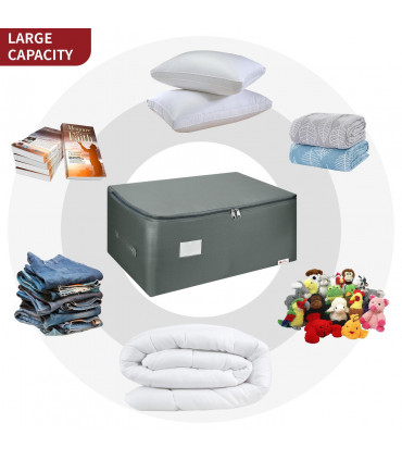 1pk Storage Bags Organiser 105L Capacity Underbed Moving Bag - Dark Grey