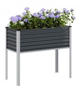 vidaXL Garden Planter Anthracite 100x45x90 cm Steel — Colour: steel/anthracite, Size: 100 x 45 x 90 cm