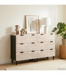 vidaXL Sideboard 2 pcs White Wash Finish 60 x 33 x 75 cm