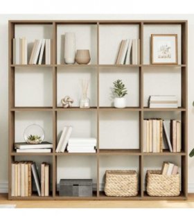 vidaXL Book Cabinet Artisian Oak 102x29x143 cm Engineered Wood — Colour: Artisan oak, Size: 137.5 x 29 x 137.5 cm