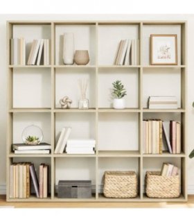 vidaXL Book Cabinet Sonoma Oak 137.5x29x137.5 cm Engineered Wood — Size: 137.5 x 29 x 137.5 cm