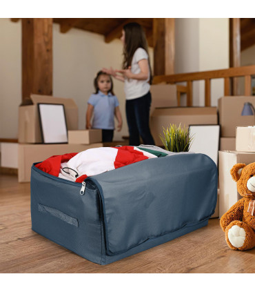 Storage Bags Organiser 50L Capacity Underbed Moving Bag Blue 22 x 13.8 x 9.8 in