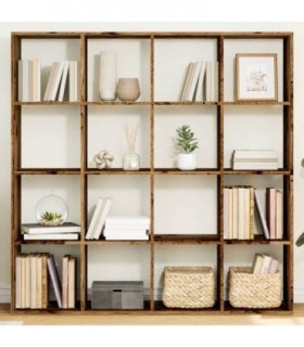 vidaXL Book Cabinet Old Wood 137.5x29x137.5 cm Engineered Wood — Size: 137.5 x 29 x 137.5 cm