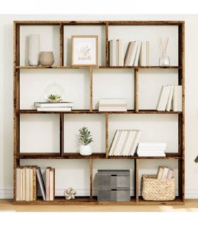 vidaXL Book Cabinet Old Wood 132x29x141.5 cm Engineered Wood — Size: 132 x 29 x 141.5 cm