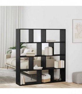 vidaXL Book Cabinet Black Oak 132 x 29 x 141.5 cm Engineered Wood