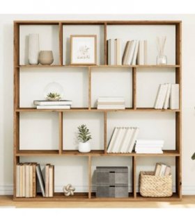 vidaXL Book Cabinet Artisian Oak 132x29x141.5 cm Engineered Wood — Colour: artisan oak, Size: 132 x 29 x 141.5 cm