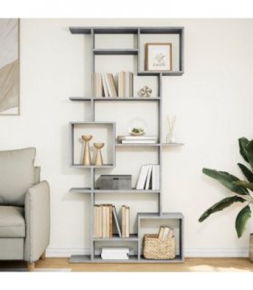 vidaXL Book Cabinet Concrete Grey 92x29x188 cm Engineered Wood