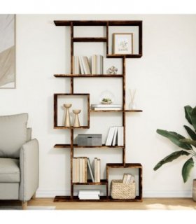 vidaXL Book Cabinet Smoked Oak 92x29x188 cm Engineered Wood