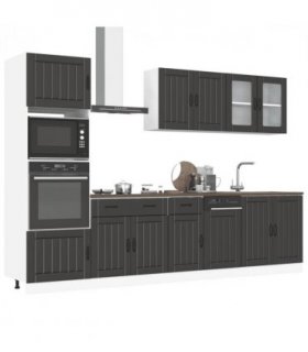 vidaXL 7 Piece Kitchen Cabinet Set Kalmar Black Engineered Wood — V0671991487