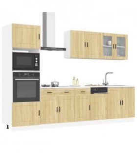 vidaXL 7 Piece Kitchen Cabinet Set Porto Sonoma Oak Engineered Wood