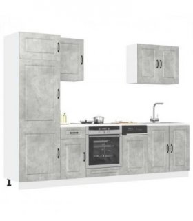 vidaXL 7 Piece Kitchen Cabinet Set Kalmar Concrete Grey Engineered Wood — V0671991505