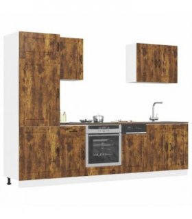 vidaXL 7 Piece Kitchen Cabinet Set Kalmar Smoked Oak Engineered Wood