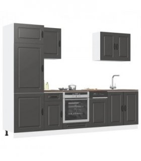 vidaXL 7 Piece Kitchen Cabinet Set Kalmar Black Engineered Wood — V0671991509