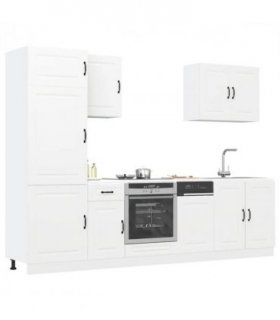 vidaXL 7 Piece Kitchen Cabinet Set Kalmar White Engineered Wood — V0671991511