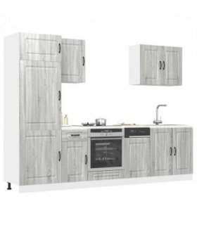 vidaXL 7 Piece Kitchen Cabinet Set Kalmar Grey Sonoma Engineered Wood — V0671991512