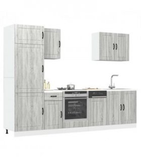 vidaXL 7 Piece Kitchen Cabinet Set Lucca Grey Sonoma Engineered Wood