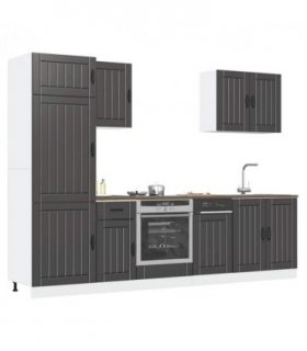 vidaXL 7 Piece Kitchen Cabinet Set Lucca Black Engineered Wood