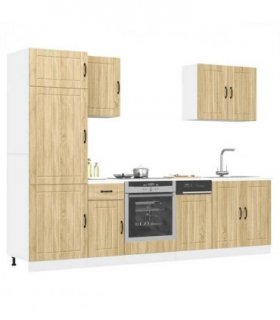 vidaXL 7 Piece Kitchen Cabinet Set Lucca Sonoma Oak Engineered Wood