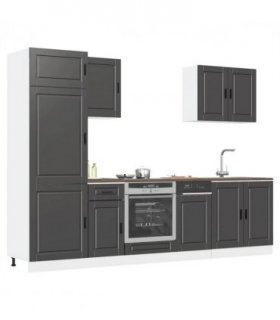 vidaXL 7 Piece Kitchen Cabinet Set Porto Black Engineered Wood