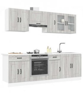 vidaXL 8 Piece Kitchen Cabinet Set Kalmar Grey Sonoma Engineered Wood — V0671991567