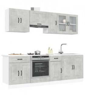 vidaXL 8 Piece Kitchen Cabinet Set Kalmar Concrete Grey Engineered Wood — V0671991568