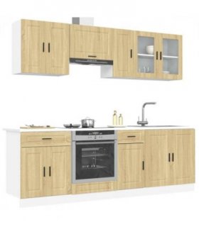 vidaXL 8 Piece Kitchen Cabinet Set Porto Sonoma Oak Engineered Wood — V0671991588