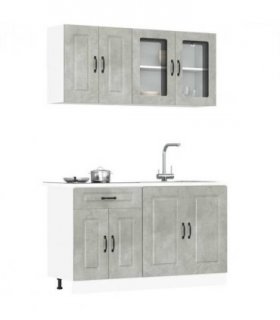 vidaXL 4 Piece Kitchen Cabinet Set Kalmar Concrete Grey Engineered Wood