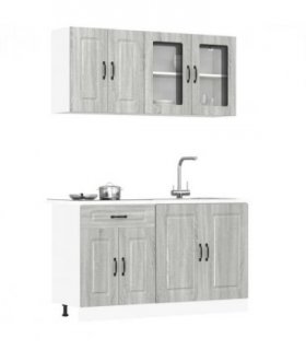 vidaXL 4 Piece Kitchen Cabinet Set Kalmar Grey Sonoma Engineered Wood