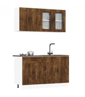 vidaXL 4 Piece Kitchen Cabinet Set Kalmar Smoked Oak Engineered Wood