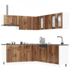 vidaXL 11 Piece Kitchen Cabinet Set Lucca Old Wood Engineered Wood