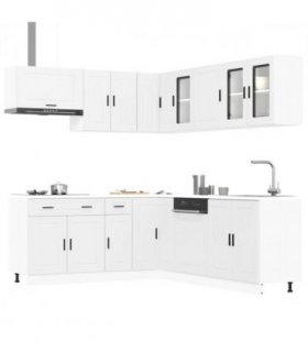 vidaXL 11 Piece Kitchen Cabinet Set Porto White Engineered Wood — V0671991673