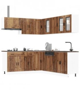 vidaXL 11 Piece Kitchen Cabinet Set Porto Old Wood Engineered Wood — V0671991676