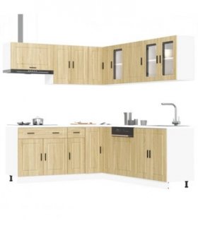 vidaXL 11 Piece Kitchen Cabinet Set Porto Sonoma Oak Engineered Wood — V0671991677