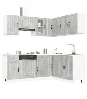 vidaXL 11 Piece Kitchen Cabinet Set Kalmar Concrete Grey Engineered Wood — V0671991683