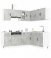 vidaXL 11 Piece Kitchen Cabinet Set Kalmar Concrete Grey Engineered Wood — V0671991683