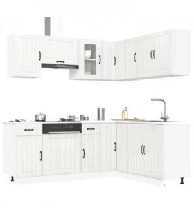 vidaXL 11 Piece Kitchen Cabinet Set Kalmar Gloss White Engineered Wood — Colour: high gloss white — V0671991690
